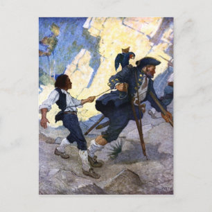 N C. Wyeth Long John Silver und sein Parrot Poster Postkarte