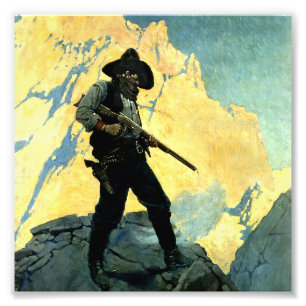 N C Wyeth Western-Gemälde „Letzter Widerstand“ Fotodruck
