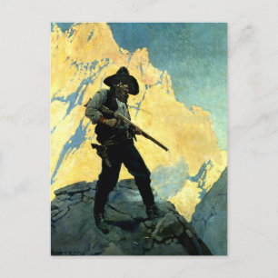 N C Wyeth Western-Gemälde „Letzter Widerstand“ Postkarte