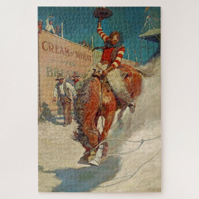N C Wyeth Western-Gemälde „The Rodeo“ (Vertikal)