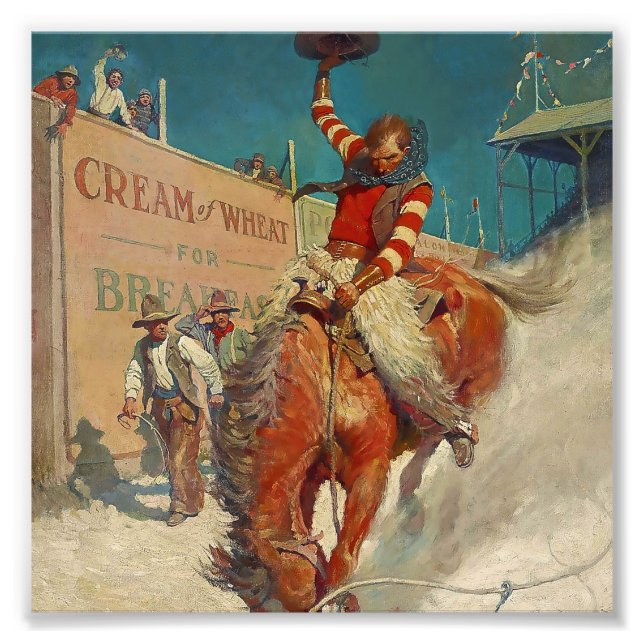 N C Wyeth Western Malerei "The Rodeo" Fotodruck (Vorne)