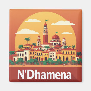 N’Djamena Tschad Hauptstadt Reise Andenken 🗺️ Magnet