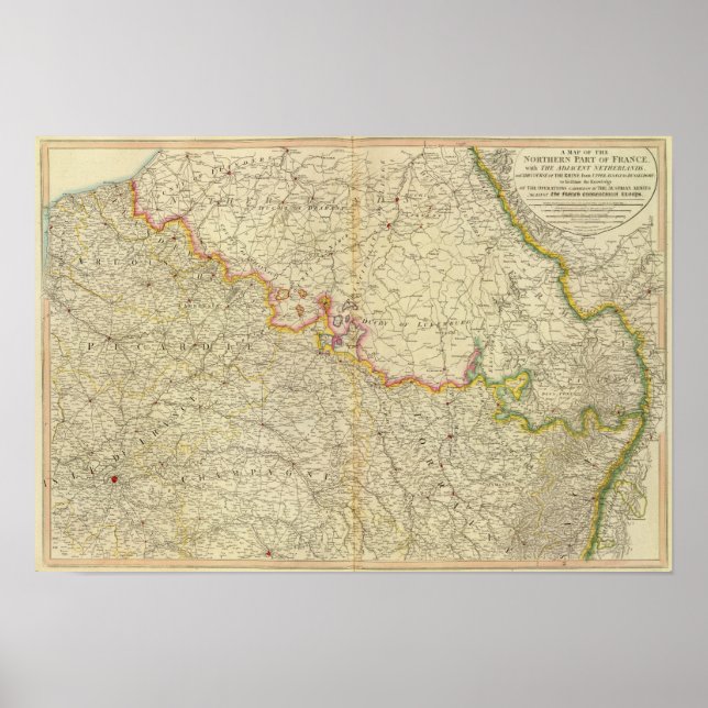 N France Atlas Map Poster (Vorne)