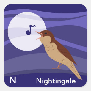N für Nachtticker Quadratischer Aufkleber