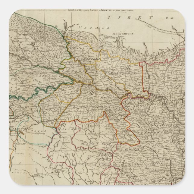 N Hindostan 2 Quadratischer Aufkleber (Vorderseite)