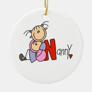 N ist für Kindermädchen Keramik Ornament