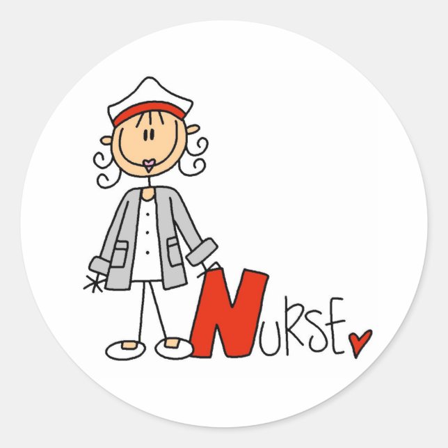 N ist für Krankenschwester Runder Aufkleber (Vorderseite)