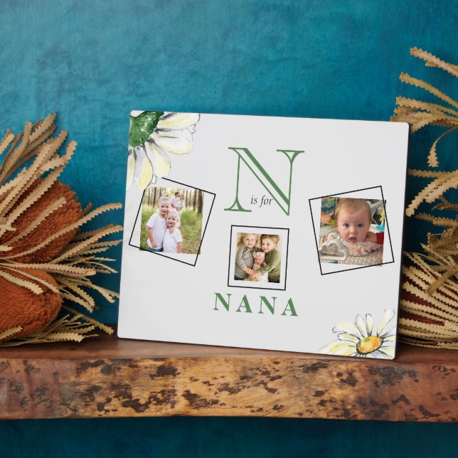 N ist für Nana 3 Foto Collage Plaque Fotoplatte (Seite)