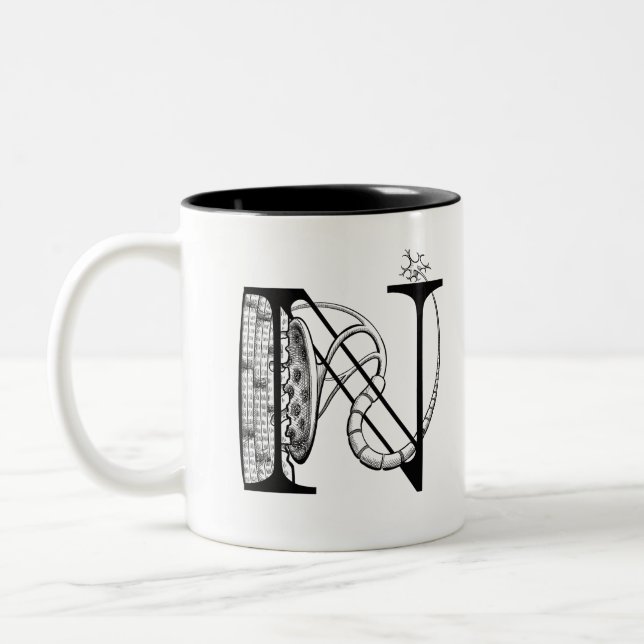 N ist für Neuromuskuläre Funktion (Tasse) Zweifarbige Tasse (Links)