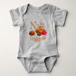 N ist für NUGGETS Chicken Junk Food w/Ketchup Baby Strampler
