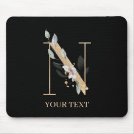 n Monogramm Floral Personalisiert Mousepad