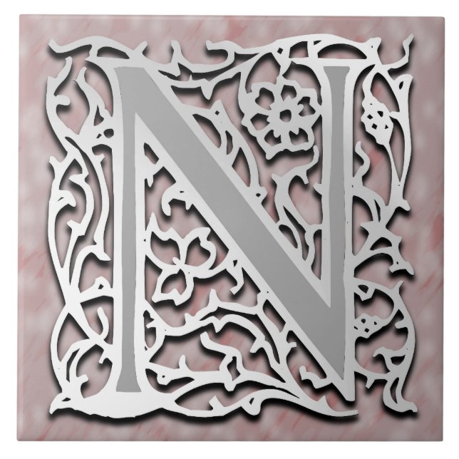 N Monogramm-Keramik "Silberstein" Fliese (Vorderseite)