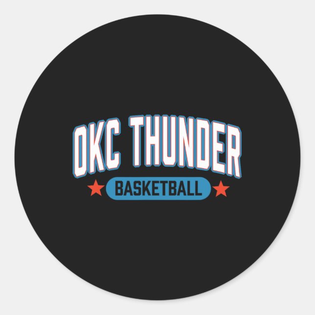 N Oklahoma City Thunder Sketll Americana  Runder Aufkleber (Vorderseite)