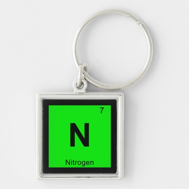 N - Periodisches Tabellensymbol der Stickstoffchem Schlüsselanhänger (Vorne)