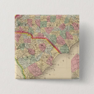 N & S Carolina Karte von Mitchell Button