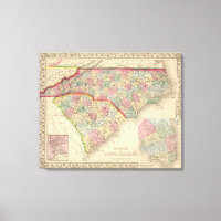 N & S Carolina Karte von Mitchell