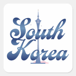 N Seoul Tower Südkorea Quadratischer Aufkleber