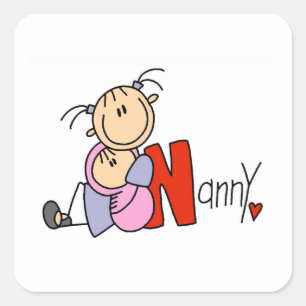 N steht für Nanny Quadratischer Aufkleber