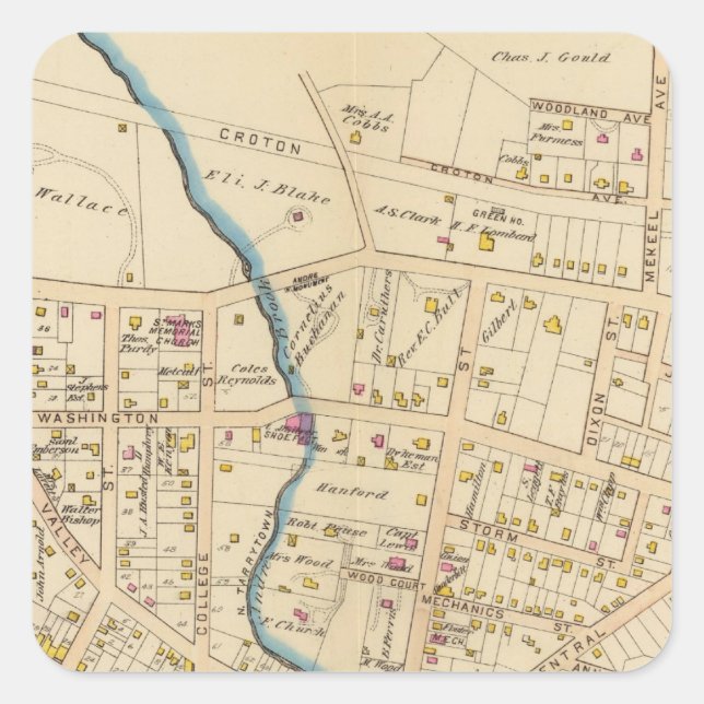 N Tarrytown, Tarrytown, New York Quadratischer Aufkleber (Vorderseite)