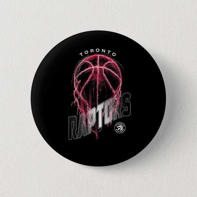 N Toronto Raptors Lightning Bolt Sketll Logo  Button (Vorderseite)