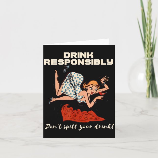 N Up Drinking Shirt Design Don't Sll Drink Resnsib Karte (Vorderseite)