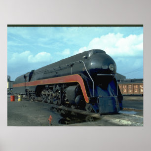 N&W 4-8-4 #611. (Zug; Himmel; Wolken; Bahn;) Poster
