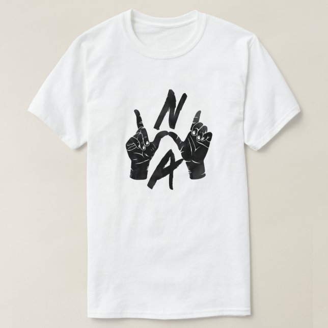 N.W.A Hand Sign Dark Illustration T-Shirt (Design vorne)