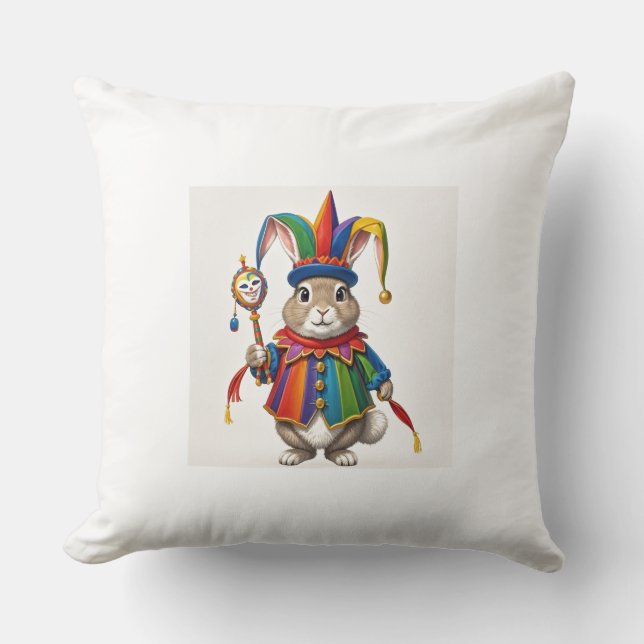 Na almofada um coelho vestido de bobo da corte  kissen (Vorderseite)