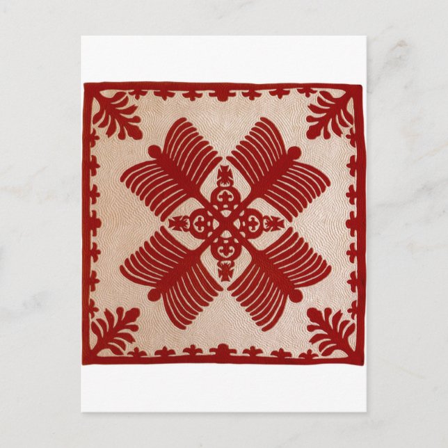 Na Kalaunu Me Na Kāhili, quilt Postkarte (Vorderseite)