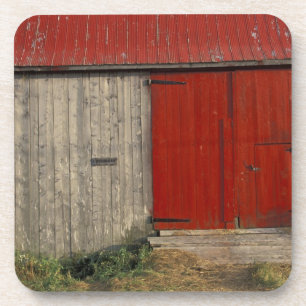 NA, Kanada, New Brunswick, Shepody. Rote Scheune Untersetzer