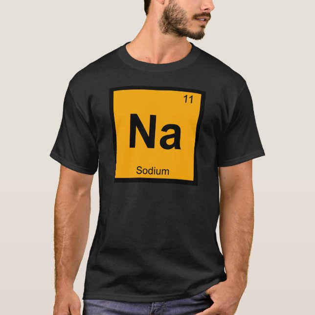 Na - Natriumchemie-Periodensystem-Symbol T-Shirt (Vorderseite)