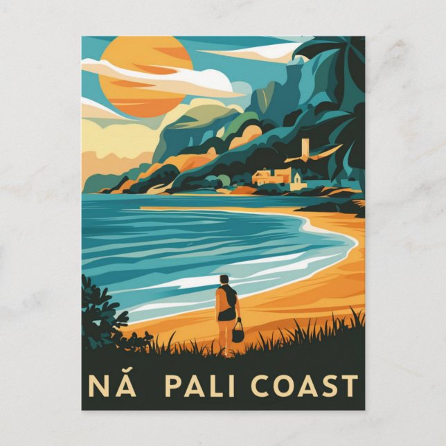 Na Pali Coast Kauai, Hawaii Beach Postkarte (Vorderseite)