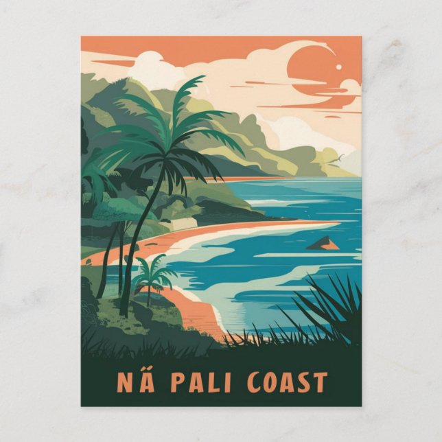 Na Pali Coast Kauai, Hawaii Postkarte (Vorderseite)