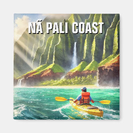 Nā Pali Coast Kauai Hawaii Travel Kayak Magnet