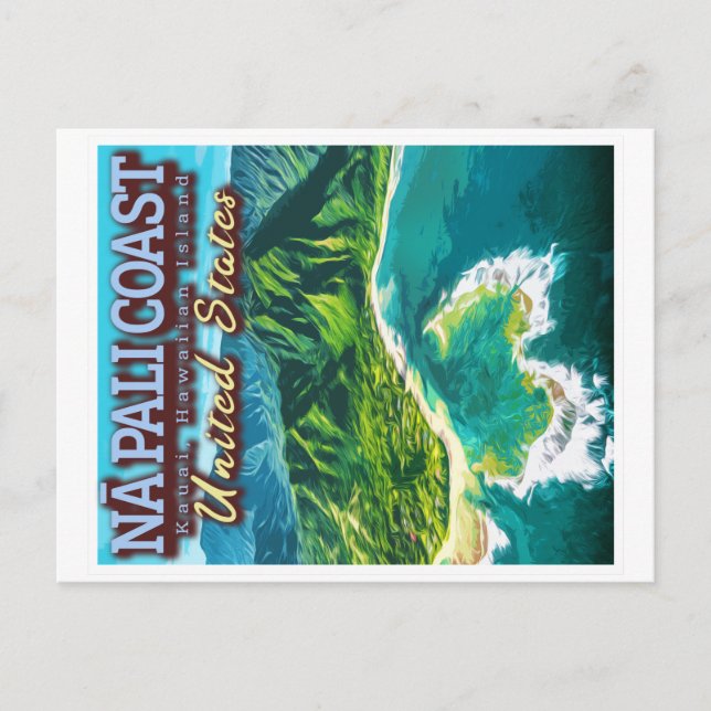 NA PALI COAST - KAUAI INSEL - HAWAII POSTKARTE (Vorderseite)