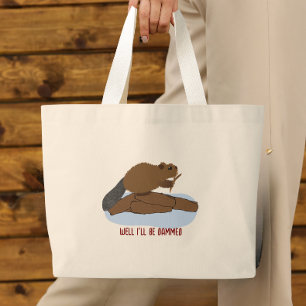 Na so was aber auch Design Sassy Beaver Pun Jumbo Stoffbeutel