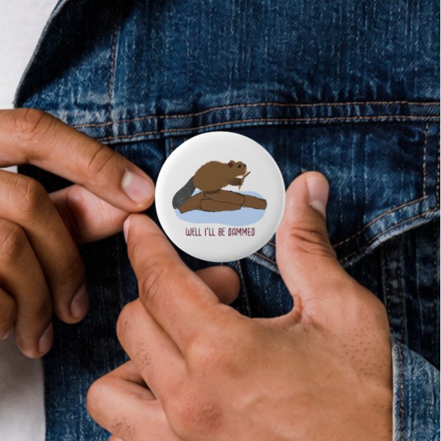 Na, So Was! Design | Sassy Beaver-Wortspiel Button (Von Creator hochgeladen)