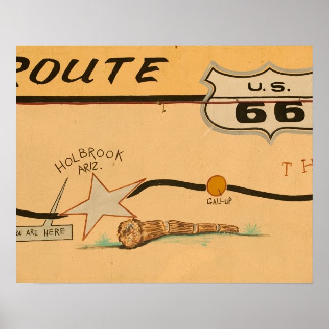 NA, USA, Arizona, Holbrook Route 66 Road mural Poster (Vorne)