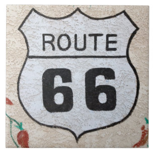 NA, USA, Arizona, Holbrook Route 66 Straßenschild Fliese