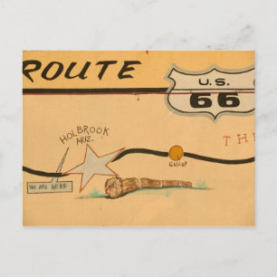 NA, USA, Arizona, Holbrook Route 66 Straßenwandbil Postkarte
