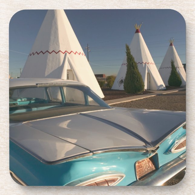 Na, USA, Arizona, Holbrook Weg 66, Wigwam 2 Getränkeuntersetzer (Vorderseite)