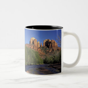 NA, USA, Arizona, Sedona. Cathedral Rock und Eiche Zweifarbige Tasse