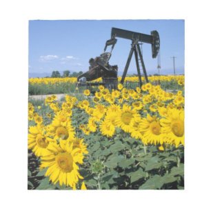 Na, USA, Colorado, Sonnenblumen, Ölbohrturm Notizblock