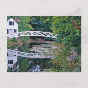 NA, USA, Maine.  Brücke über einen Teich in Somesv Postkarte