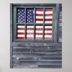 NA, USA, Maine, Georgetown Island. Flagge der Poster