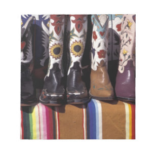 NA, USA, New Mexico, Santa Fe. Cowboystiefel Notizblock