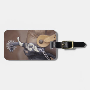 NA, USA, Texas, Lubbock Cowboy-Stiefel und Sporn Gepäckanhänger