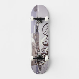 NA, USA, Washington, Uniontown, Weiße Scheune und Skateboard