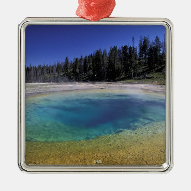 NA, USA, Wyoming, Yellowstone Nationalpark.2 Silbernes Ornament (Vorne)