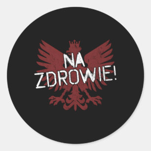 Na Zdrowie Polnischer Falcon Runder Aufkleber